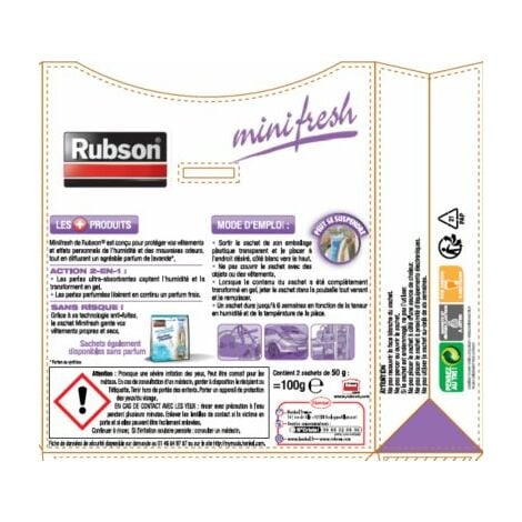 Rubson Minifresh Deshumidificador de armarios aroma a lavanda, 2