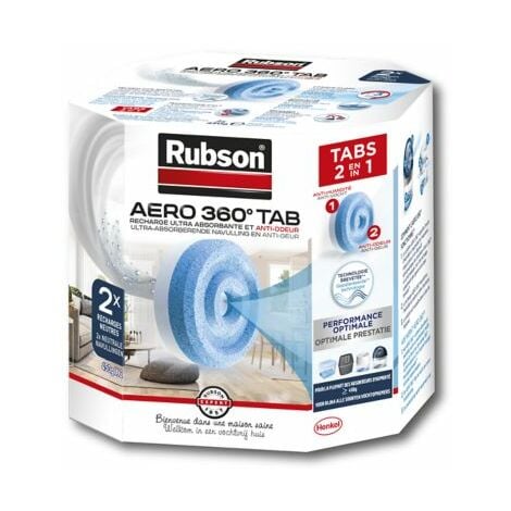Rubson aéro 360° pure 4 recharges tabs neutres 450 g, recharges