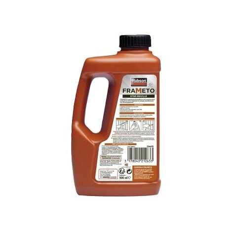 Rubson Frameto Stop-Rouille, Traitement antirouille noir pour intérieur et extérieur, Convertisseur de rouille à effet immédiat, peut être peint, 500 ml