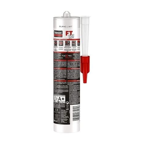 Rubson FT 101 Blanc, Mastic polymère de haute qualité pour joints, fissures, collages, Mastic étanche pour intérieur & extérieur, Mastic multi-matériaux, cartouche de 280 ml