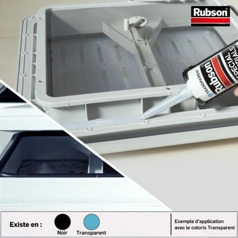 Rubson Mastic Special Materials Autos-Bateaux, mastic noir à base de  silicone pour collages et réparations