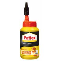 Pattex Bois Express, colle à bois à séchage rapide, colle vinylique pour montage, assemblage, placage ou contrecollage sur supports en bois, colle blanche, 250 g