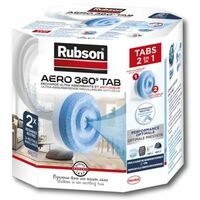 Rubson AERO 360° 2 Recharges de 450 g en tabs neutres pour absorbeur d'humidité, recharges pour déshumidificateurs AERO 360° ultra absorbantes et anti odeurs