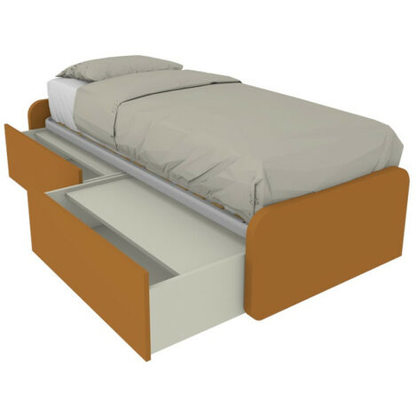 Letto singolo con cassetti 80x190 per cameretta - Design personalizzabile - Zolfo (1/5)