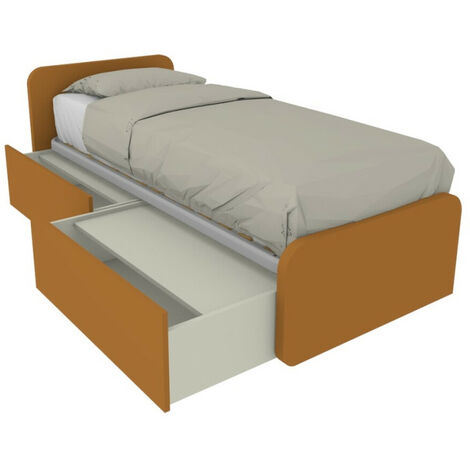 Letto singolo con cassetti 80x190 per cameretta - Design personalizzabile - Zolfo (1/5)