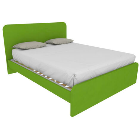 Letto matrimoniale 160x200 con testata sagomata - Design Italiano - Verde mela (1/5)