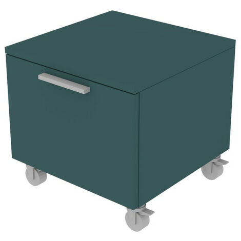 Cassettiera con ruote - Design moderno per cameretta e ufficio - Verde Petrolio
