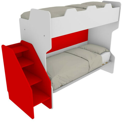 Armadio Scorrevole Con Cassettiera MOBILFINO - Salvaspazio, Rosso E Bianco Per Camerette - Foto 7