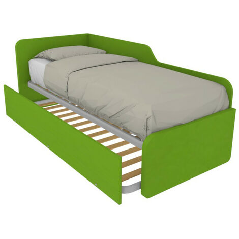 Divano letto sagomato 80x190 con letto estraibile e sollevabile - Verde mela