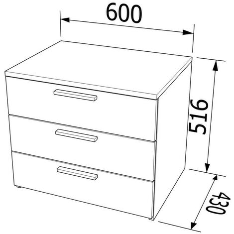 820CZ2 - Cassettiera cameretta-ufficio L 60 e 2 cassetti h.16, con guide a  chiusura rallentata 60x45x35,8 (LxPxH)