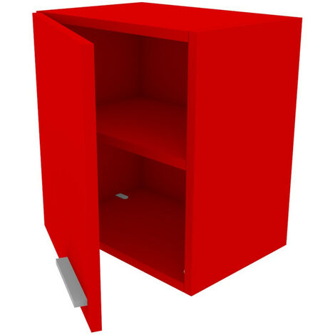 Libreria pensile moderna con anta - Design minimalista e montaggio rapido - Rosso