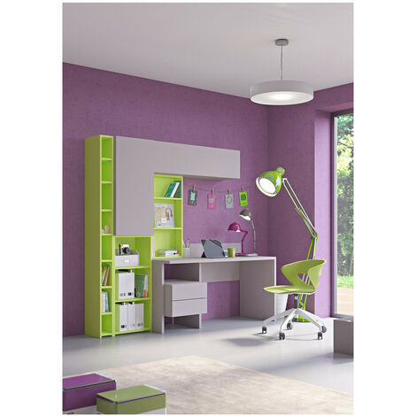 Angolo studio multifunzionale con libreria a profondità variabile e cassettiera integrata - Bianco