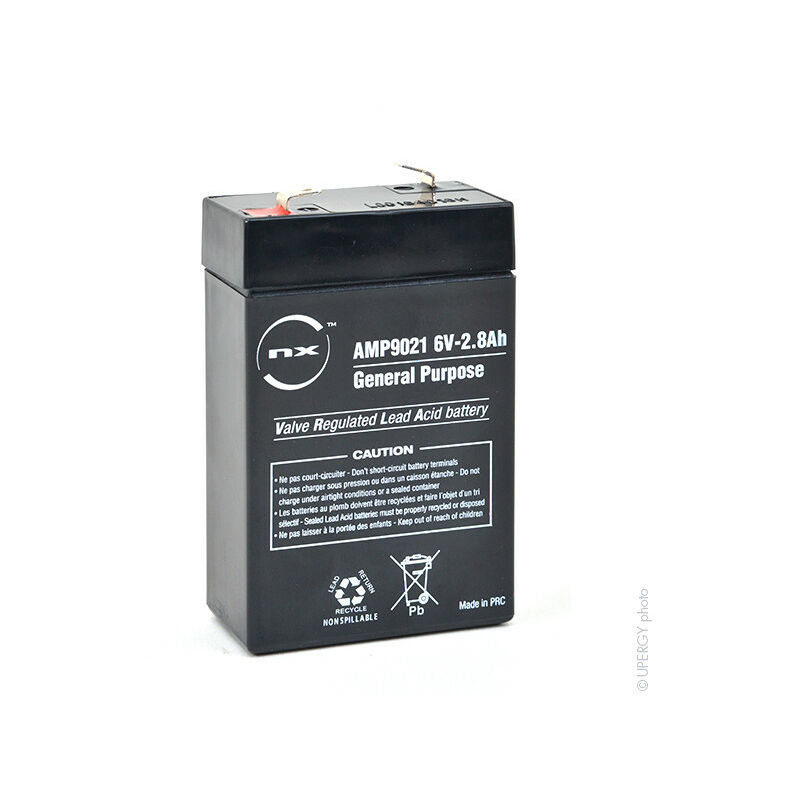 NX - Batterie plomb AGM NX 3.2-6 General Purpose 6V 3.2Ah F4.8 - 1001Piles  Batteries