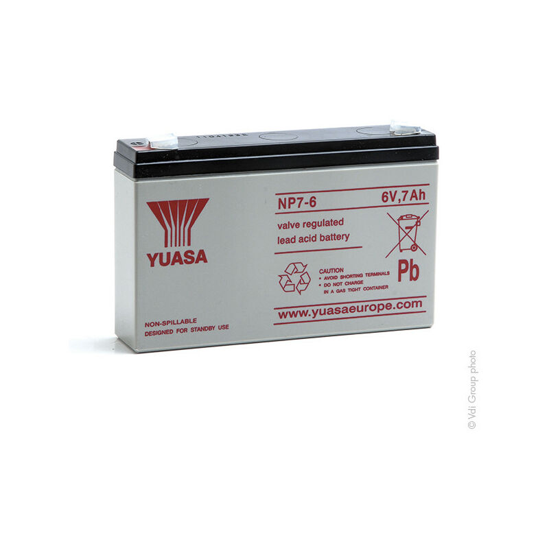 Y12-6L Yuasa, Batterie rechargeable, 6 V, Plomb acide