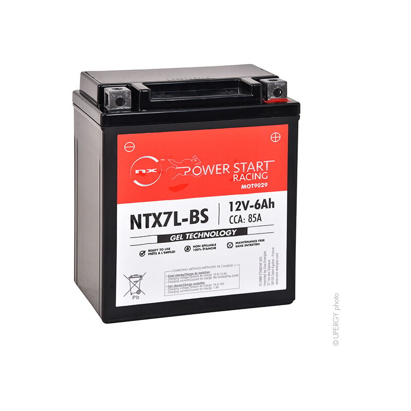 NX - Batterie moto Gel YTX7L-BS / FTX7L-BS / NTX7L-BS 12V 6Ah