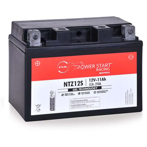 NX – Batterie moto Gel NTZ12S 12V 11Ah – Technologie AGM – Capacité 11Ah pour démarrage rapide – Compatible YTZ12S