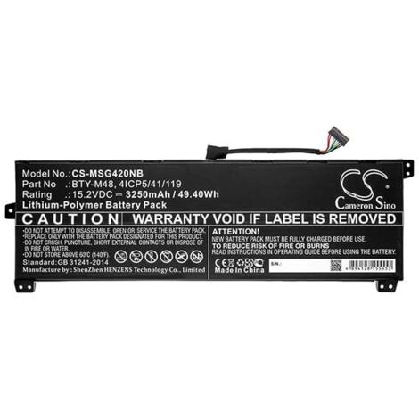 NX - Batterie ordinateur portable compatible MSI 15.2V 3250mAh - 4ICP5/41/119BT (1/5)