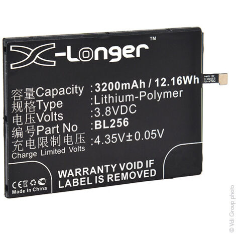 NX - Batterie téléphone, smartphone, GSM pour Lenovo 3.8V 3200mAh - BL256