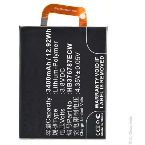 NX - Batterie téléphone, smartphone, GSM pour Huawei 3.8V 3400mAh - HB376787ECW (1/5)