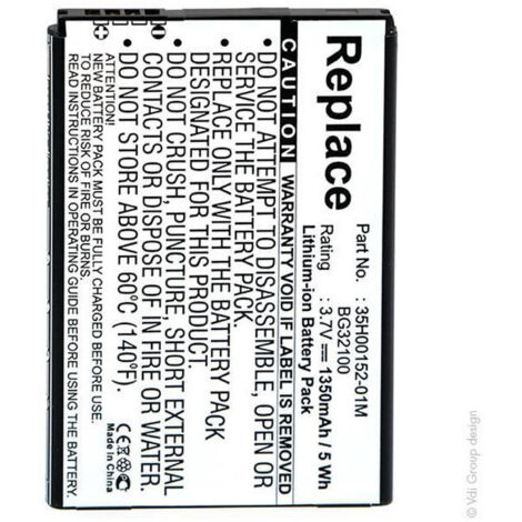 NX - Batterie téléphone, smartphone, GSM pour HTC 3.7V 1350mAh - 35H00152-02M35H0015201 (1/4)