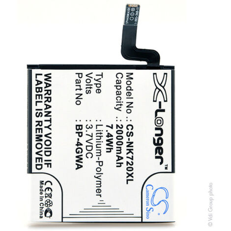 NX - Batterie téléphone, smartphone, GSM pour Microsoft 3.7V 2000mAh - BP-4GWA (1/5)