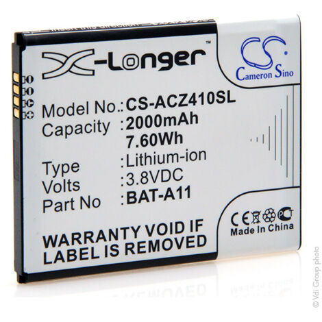 NX - Batterie téléphone, smartphone, GSM pour Acer 3.8V 2000mAh - BAT-A11BAT-A11(1ICP5/