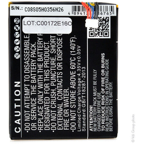 Vhbw Batterie remplacement pour Oukitel 1ICP4/58/73 pour smartphone (2000mAh, 3,8V, Li-ion