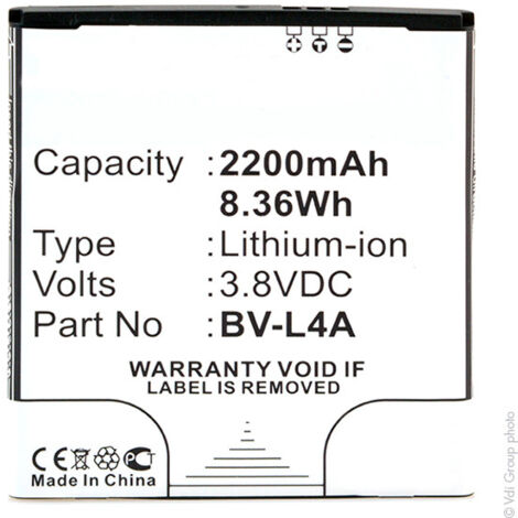 NX - Batterie téléphone, smartphone, GSM pour Microsoft 3.8V 2200mAh - BV-L4A (1/5)