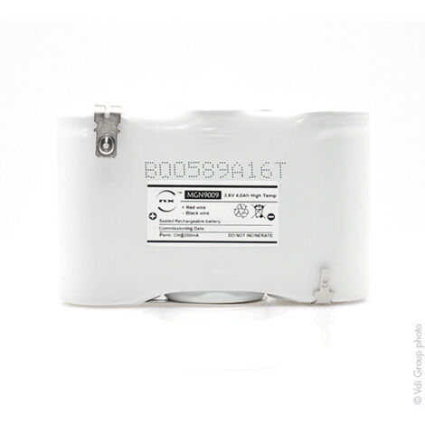 NX - Batterie eclairage secours 3xD ST1 3.6V 4Ah FASTON 6.3mm(+) 2.8mm (-) (1/4)