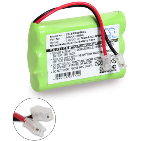 NX - Batterie téléphone 3x AAA 3S1P ST1 3.6V 700mAh Conn - 60AAAH3BMU (1/5)