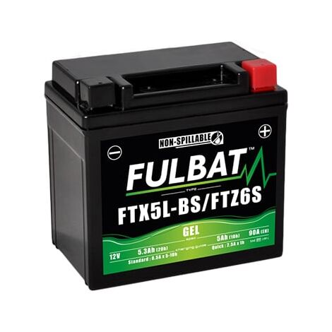 Fulbat - Batterie moto Gel YT5L-BS / YTX5L-BS / FTX5L-BS 12V 4Ah