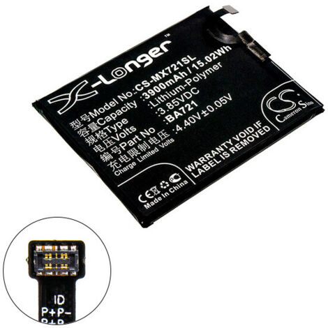 NX - Batterie téléphone, smartphone, GSM pour Meilan 3.85V 3900mAh - BA721 (1/2)