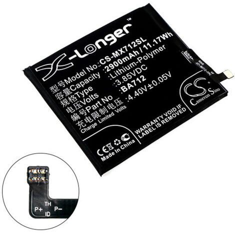 NX - Batterie téléphone, smartphone, GSM pour Meizu 3.85V 2900mAh - BA712 (1/2)