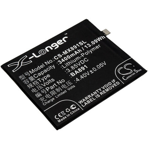 NX - Batterie téléphone, smartphone, GSM pour Meizu 3.85V 3400mAh - BA891 (1/2)
