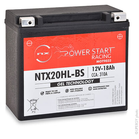 NX - Batterie moto Gel YTX20HL-BS / YTX20L-BS / NTX20HL-BS 12V 18Ah
