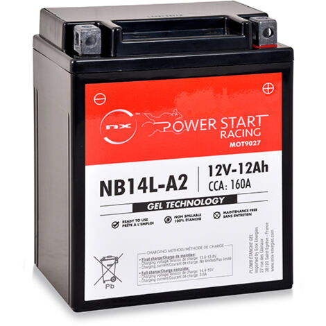 thumbnail image 2 of Mighty Max YB14L-A2 12V 12Ah Battery – For Honda GL500 Silver Wing, Motorcycle, Jet Ski, Snowmobile 2 of 5