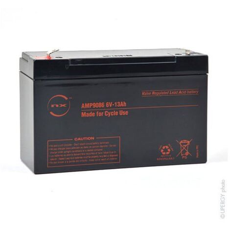 NX - Batterie plomb AGM NX 13-6 Cyclic 6V 13Ah F6.35 (1/5)