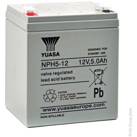 Yuasa - Batterie onduleur (UPS) YUASA NPH5-12 12V 5Ah F6.35