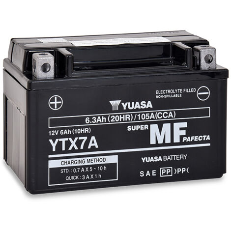 Yuasa - Batterie moto YUASA YTX7A 12V 6Ah (1/5)
