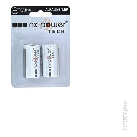 NX - Pile alcaline blister x2 LR14 - C Nx-Power Tech 1.5V 9.3Ah