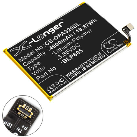 NX - Batterie téléphone, smartphone, GSM pour Oppo 3.85V 4900mAh - BLP805 (1/3)