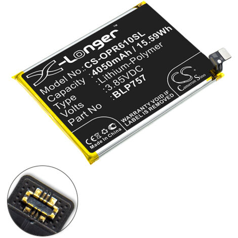 NX - Batterie téléphone, smartphone, GSM pour Oppo 3.85V 4050mAh - BLP757 (1/3)