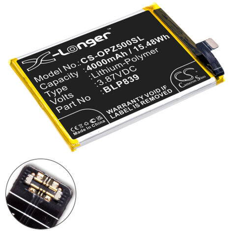 NX - Batterie téléphone, smartphone, GSM pour Oppo 3.87V 4000mAh - BLP839 (1/4)