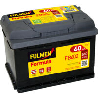 Batterie voiture 12V 60Ah FB602 – Plomb Calcium – 540A – Compatible avec plusieurs modèles – Fulmen