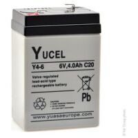 Yucel – Batterie plomb AGM 6V 4Ah étanche – Technologie absorbée pour systèmes d'alarme – Dimensions 70x48x105mm – Poids 0,7kg