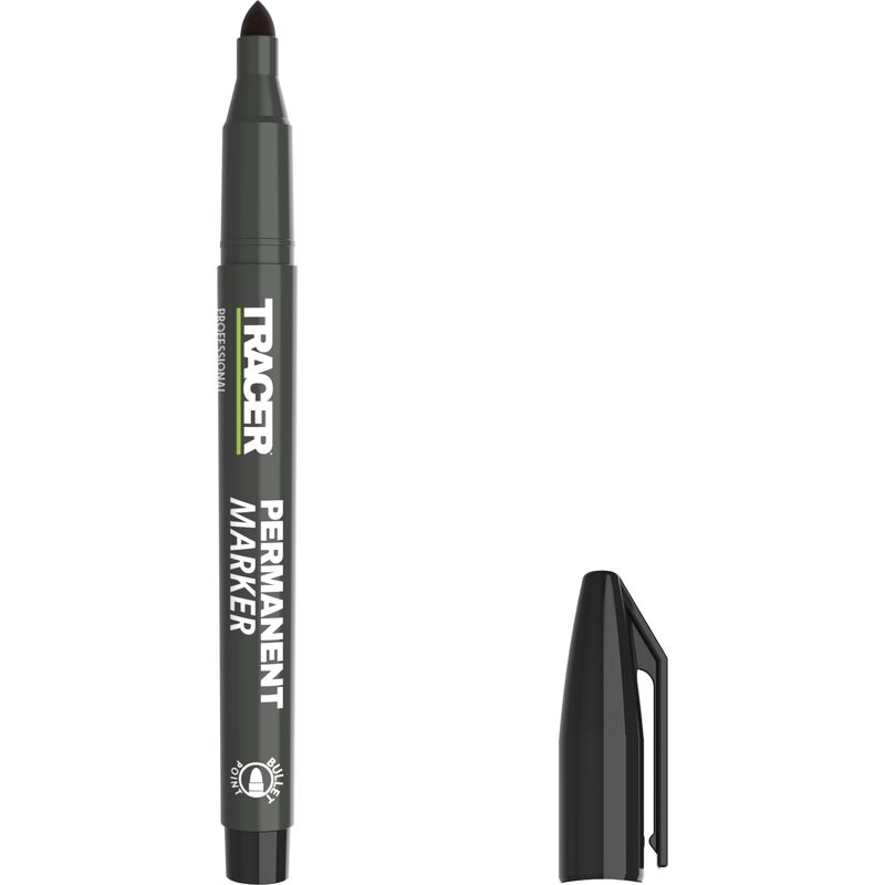 TRACER Permanent Marker Pen Black 1-2mm Fine Bullet Point