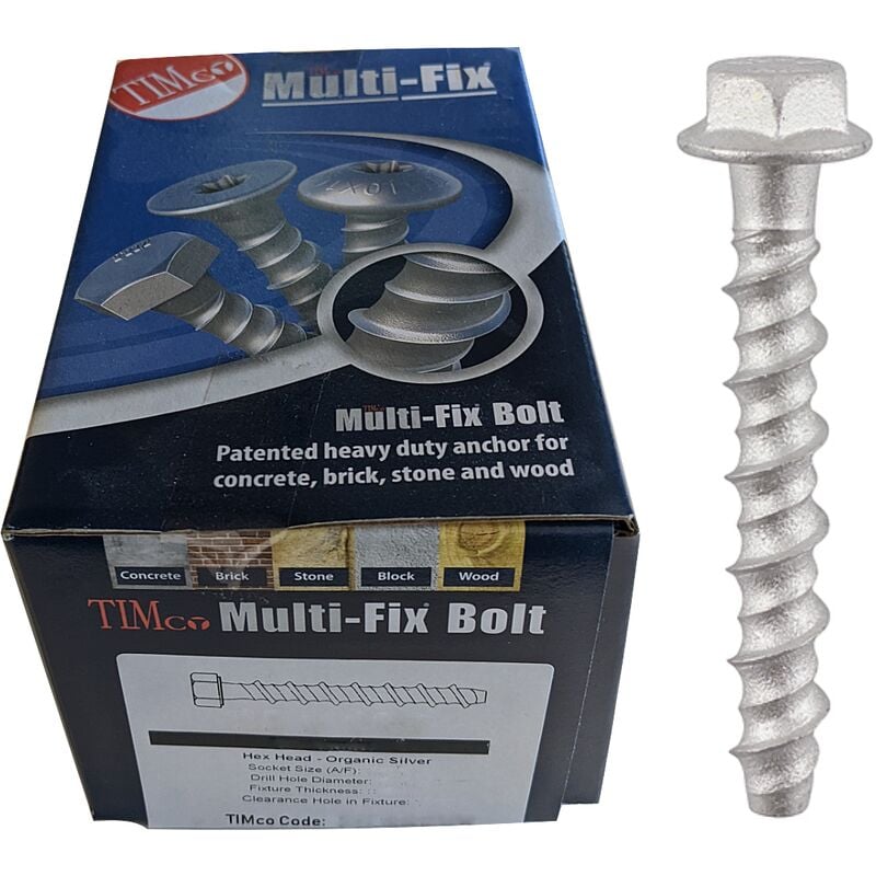 Timco Exterior Multi-Fix Hex Flange Head Bolts 6.0 x 75 (100 pack)
