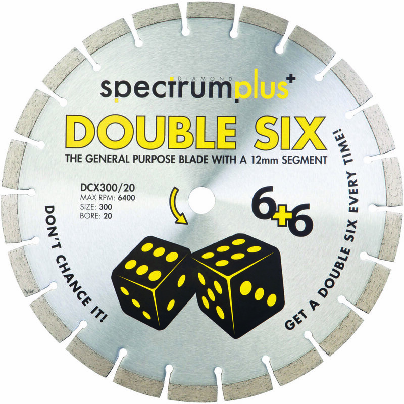 OX Spectrum Plus Double Six Diamond Blade - GP - 300/20mm (1 Pack)