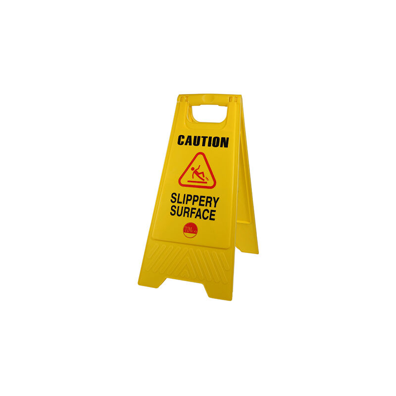 TIMco Cartello Di Sicurezza A Cavalletto 'Attenzione Superficie Scivolosa' – 610x300x30 Mm – Stampato Fronte/Retro, Giallo