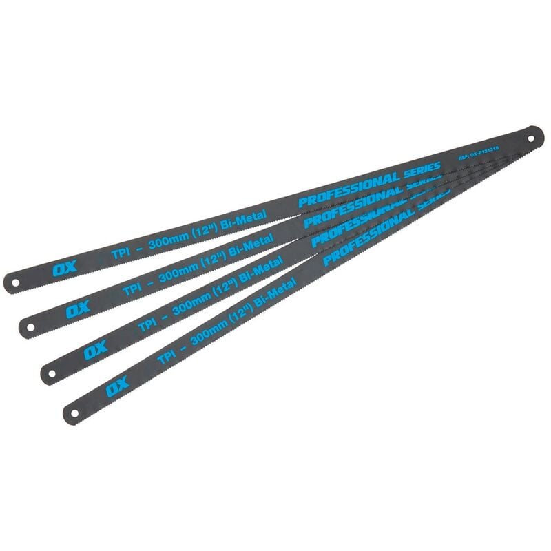 OX PRO Hacksaw Blades 12 inch (300mm) 32 TPI (4 Pack)